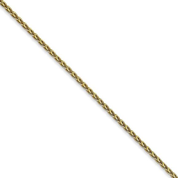 1.5mm 10k Yellow Gold Parisian Wheat Chain Necklace 20 Inch